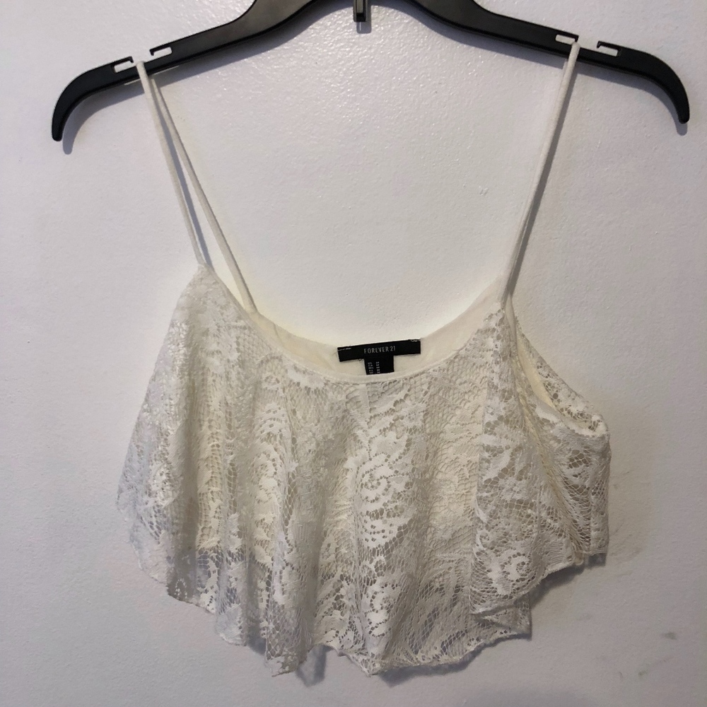 Floral lace crop top